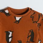 Cool Club, Bluza cu maneca lunga pentru baieti, maro, imprimeu pinguini