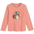 Cool Club, Bluza cu maneca lunga pentru fete, roz, imprimeu raton, paiete duble