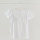 Cool Club, Bluza cu maneca scurta pentru fete, alb, broderie englezeasca