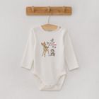 Cool Club, Body cu maneca lunga din bumbac organic pentru fetite, Bambi, set 3 buc.
