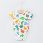 Cool Club, Body cu maneca scurta pentru baieti, bumbac organic, mix de culori, Fisher-Price, set 3 buc.