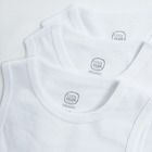 Cool Club, Body fara maneci pentru bebelusi, bumbac organic, alb, set, 3 buc.