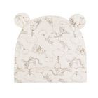 Cool Club, Caciula pentru baieti, bumbac organic, bej melanj, galben, imprimeu Winnie the Pooh, set 2 buc.