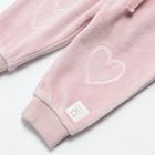 Cool Club, Pantaloni trening pentru fete, velur, roz, imprimeu inimioare
