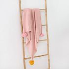 Cool Club, Patura cu pompoane pentru fetite, culoare roz deschis, 100-100 cm