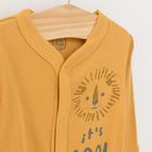 Cool Club, Pijama tip salopeta pentru baieti, bumbac organic, albastru, galben, imprimeu Cool to be kind, set 2 buc.
