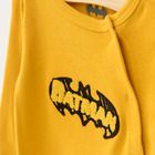 Cool Club, Pijama tip salopeta pentru baieti, galben mustar, gri, imprimeu Batman, set 2 buc.