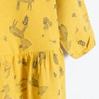 Cool Club, Rochie cu maneca lunga pentru fete, galben, imprimeu animale salbatice