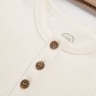 Cool Club, Set pentru baieti, Body cu maneca lunga, Pijama tip salopeta, Caciula, bumbac organic, ecru, maro