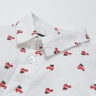 Cool Club, Set pentru baieti, camasa cu maneca lunga si pantaloni din material textil, alb-bleumarin, imprimeu masini