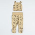 Set pentru baieti, Caciula, Body cu maneca lunga, Pijama tip salopeta, mix de culori, imprimeu Lion King