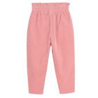Cool Club, Pantaloni reiati din material textil pentru fete, roz, imprimeu iepuras