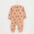 Cool Club, Pijama tip salopeta pentru fete, ecru, roz, set 2 buc.