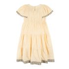 Cool Club, Rochie pentru fete cu maneca scurta, ocru, volane, boho