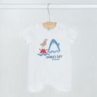 Cool Club, Salopeta rompers pentru baieti, ecru, albastru, set, 2 buc.