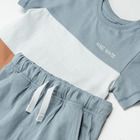 Cool Club, Set pentru baieti, Tricou, Pantaloni scurti, mix de culori, in dungi, imprimeu Let's surf