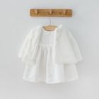 Cool Club, Set pentru fetite, geaca din blanita si rochie, culoare alb