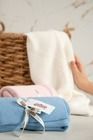 Maya Moo, patura din bumbac si bambus, White, 80-100 cm