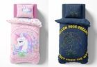 Unicorn Fluo, set lenjerie de pat single, 160-200 cm