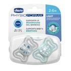 Chicco, Physioforma Light, suzeta din silicon, albastru, 2-6 m, 2 buc.