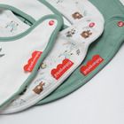 Cool Club, Baveta pentru bebelusi, ecru, verde, imprimeu Fisher-Price, set 3 buc.