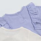 Cool Club, Body cu maneca scurta pentru fete, alb, violet, set 2 buc.