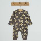 Cool Club, Pijama tip salopeta pentru baieti, granit, bej, galben, imprimeu Lion King, set 3 buc.