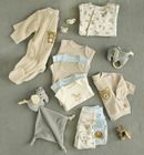 Cool Club, Pijama tip salopeta pentru bebelusi, bumbac organic, bej