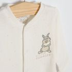 Cool Club, Pijama tip salopeta pentru fete, ecru, roz, imprimeu Bambi, set 3 buc.