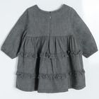 Cool Club, Set pentru fete, Rochie cu maneca lunga, Dresuri, negru-grafit, galben