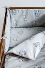 Elefanti, set lenjerie de pat si aparatori patut, 3 piese, menta verde, 90-120 cm