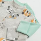Cool Club, Pijama tip salopeta pentru baieti, gri, menta verde, set, 2 buc.