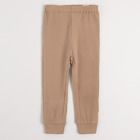 Cool Club, Set pentru baieti, Body cu maneca lunga, Pijama tip salopeta, Caciula, bumbac organic, ecru, maro