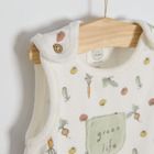 Cool Club, Set pentru bebelusi, body cu maneca lunga, salopeta cu botosei, bumbac organic, verde, ecru