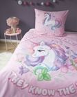 Unicorn Fluo, set lenjerie de pat single, 160-200 cm