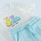 Cool Club, Set pentru fete, Body cu maneca scurta, Pantaloni trening, ecru-menta verde