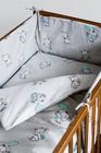Elefanti, set lenjerie de pat si aparatori patut, 3 piese, menta verde, 90-120 cm