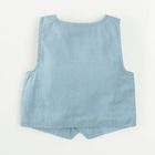 Cool Club, Set pentru baieti, body-camasa cu maneca lunga, vesta, pantaloni din material textil, papion, alb-albastru