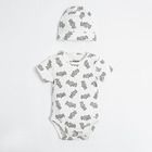 Cool Club, Set pentru copii, Body cu maneca scurta, Salopeta cu botosei, Pantaloni cu botosei, Caciula, Baveta, Patura, mix, imprimeu Batman