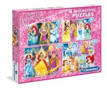 Clementoni, Progressive Super Color, Princess, puzzle 4in1, 360 piese