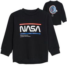 Cool Club, Bluza cu maneca lunga pentru baieti, negru, imprimeu NASA