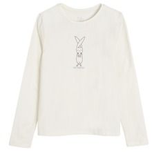 Cool Club, Bluza cu maneca lunga pentru fete, ecru, imprimeu Zen master