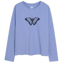 Cool Club, Bluza cu maneca lunga pentru fete, violet, imprimeu fluture
