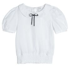Cool Club, Bluza cu maneca scurta si guler pentru fete, alb