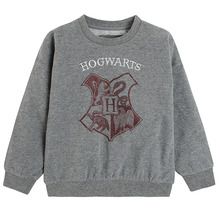 Cool Club, Hanorac subtire pentru baieti, oversize, gri melanj, imprimeu Harry Potter