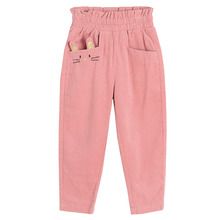 Cool Club, Pantaloni reiati din material textil pentru fete, roz, imprimeu iepuras