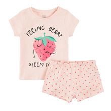 Cool Club, Pijama pentru fete, roz deschis, imprimeu Feeling berry sleepy today