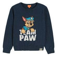 Cool Club, Pulover pentru baieti, bleumarin, imprimeu Chase, Patrula Catelusilor