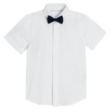 Cool Club, Set pentru baieti, Camasa cu maneca scurta, Papion pentru baieti, alb-bleumarin