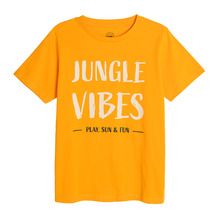 Cool Club, Tricou pentru baieti, portocaliu, imprimeu Jungle vibes